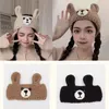 Лунная шерстяная шапка, повязка для волос, женская осенне-зимняя повязка на голову с корейским мультяшным медведем, милая ручная повязка с кроличьими ушками, мытье лица