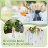 Decorative Flowers 2Pcs Wrist Corsage And Boutonniere Set Boho Pampas Bouquet For Wedding Men Women Groom Bride Prom Anniversary Decoration