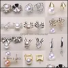 Schmuckeinstellungen 18 Stile Neue Perlenohrringe S925 Sterling Silber Ohrstecker DIY-Ohrring für Frauen Mode Drop Lieferung Dhgarden Ot1Da