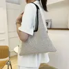 Bolsas de noche Bolsa de asas de playa tejida de paja coreana Estilo Ins Top Handle Bolso Hombro Hombro Compras de gran capacidad