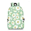 Skolväskor Söt Daisy Print ryggsäck för tonåring Marguerite Mönster Pretty Flowers Boys Girls Daypack Bookbag Women Laptop Bag