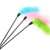 Turkiet Feather Wand Stick For Cat Catcher Teaser Toy For Pet Kitten Jumping Train Aid Fun Slumpmässig Color243T