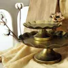 Bakvormen Gereedschap Vintage Ijzer Gouden Bruiloft Decoratieve Cake Stands Fruit Dessertbord Pan Dienblad Decoratie Display Houder