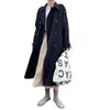 Women's Trench Coat's Coat 2023 Autumn British Style Loose Double Breasted Laceup Midlength Female Casual Overcoat Over The Knee 230920