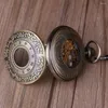 Cep Saatleri Antik Moire Tasarım İçi Boş Manuel Mekanik Saat Vintage Steampunk Kolye Kolye Aksesuarları Saat Erkek Hediye