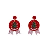 925 Zilveren Pin Kerstsneeuwman Peperkoek Acryl Oorbellen Dangle Kinderen Kerstman Kerstboom Drop Oorbellen Cartoon Sieraden