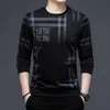 Heren Hoodies Sweatshirts Herfst en Winter Pullover Ronde hals Gestreept Plaid Gedrukt Effen Lang Mouw Sport Trui Onderlaag Mode Casual Tops 230920