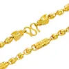 Collier solide Hip Hop perles chaîne en or jaune 18 carats rempli de mode hommes chaîne lien Style Rock poli bijoux 258Z