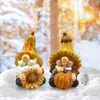 Garden Decorations Garden Gnome Statue 2 Pack Resin Gnome Figurin Pumpkin Ornament Utomhusstatyer Heminredning för höstskörd Thanksgiving Pati 230920