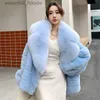 Women's Fur Faux Fur Hot Sales Women Fashion Real Rex Rabbit Fur Long Natural Full Pelt Rabbit Fur Jackets With Real Fox Fur Collar Winter Coat L23092