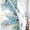 Décorations de Noël Modèle Lune Forme Arch Ajouter Bleu Rose Artificielle Rose Fleur Rangée De Mariage Toile De Fond Décor Floral Stand Party Road Lead 230919