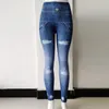 Hög midja Leggings Kvinnor Booty Lifting Print Faux Jeans Fitness Push Up Gym Sport Leggins Workout Jeggings