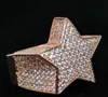 Anéis de banda Mens 3D Estrela 14K banhado a ouro Anéis de cobre Bling Iced Out Cz Stone Star Shape Anel Ouro Prata Rosegold Hiphop Jóias9962353 x0920