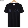 Boss Mens T Shirt Wysokiej jakości moda męska T-shirt luksusowy polo okrągły szyja oddychająca Top Boss Business Shirt Casual Tee TEE TOPS Designer koszule Mężczyzny Rozmiar M-XXXL U84V