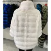 Damen Pelz Kunstpelz Echtpelz Mantel Frauen Winterjacke Frauen Chinchilla Pelz Echt Rex Kaninchen Pelzmantel Warm Winter Mode Stil L230920