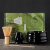 Te Cups 4st Japanese Matcha Set Safe Bamboo Whisk Teskoon Set inomhus Beverage Shop Tea Making Tools Tillbehör 230919