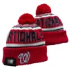 Nationals Gorros Boné Toronto Lã Quente Esporte Chapéu de Malha Hóquei Equipe Norte-Americana Listrado Sideline EUA College Cuffed Pom Chapéus Homens Mulheres A0