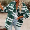 Kvinnors jackor Autumn Plaid fleece ylle jacka kappa damer mode enstaka tops gata ytterkläder kvinnliga kläder för kvinnor 230920