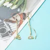 Dangle Earrings Kissitty 3セットロータスフラワーブラスシャンデリアガール女性キュービックジルコニアジュエリー調査結果ギフト