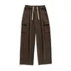 Pantalon pour hommes Tint Era Corduroy Cargo Hommes Japonais Streetwear Pantalon Noir Mâle Hip Hop Harajuku Marron Lâche Vintage Coréen