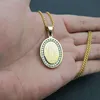 Hip Hop Retro Modlitwa Hands Wisiant Naszyjnik 316L Stal nierdzewna 18K Gold Gold Religijna biżuteria z łańcuchem