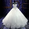 Haute qualité réel Po Bling Bling cristal robes de mariée dos pansement Tulle Appliques parole longueur robe de bal robes de mariée 235f