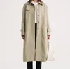 23 Spring/Summer minimalist classic t otem wide cotton detachable collar over knee length trench coat