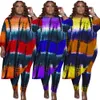 Robes de grande taille 5XL Taille de la mode Tenue des femmes Tie Dye Impression Lâche Oblique Épaule Irrégulière Tops Deux Pièces Ensemble En Gros Drop 230919