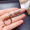 Cluster Rings Weainy Oval 3 5mm Natural Tanzanite Ring S925 Sterling Silver Ladies Exquisite Simple Boutique High Jewelry
