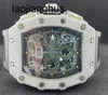 RichardMill Orologio Milles Meccanico 18 Carati Vvs1+Moisonite Bianco Diamante Taglio Rotondo Auto di Lusso da Uomo