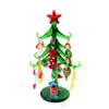 Decoratieve objecten beeldjes Kleine glazen kerstboom beeldje ambachtelijke ornamenten met 12 stuks schattig snoep mini hanger accessoires 230920