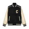 Herrenjacken 2023 Herren-Designerjacke, vielseitige Jacke, Herrenmäntel, Fliegerjacke, Baseballuniform, Buchstabe C-Stickerei, PU-Leder, bequem, Perlenverschluss, Mode, Herren-Out