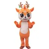 Costume de mascotte de cerf Sika d'Halloween, personnage de thème animé de dessin animé de haute qualité, taille adulte, fête de Noël, tenue de publicité extérieure