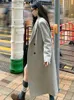Mélanges de laine pour femmes Automne nouveau coréen solide manteau de laine 2023 femmes élégant en vrac à manches longues dame vêtements hiver Vintage Midi pardessus avec poche L230920