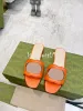 G Cut-Out Slide Women Sandal Designer Slippers Fashion Slåsande tofflor Klassiker Leather Slip-On Slippers Comfort Sexiga tofflor Storlek 35-41