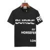 56% OFF T-shirts pour hommes noir blanc nouveau double fil 100% coton tissu classique à carreaux marque européenne américaine lettre motif variété lâche