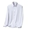 Mäns avslappnade skjortor vit skjorta långärmad affärsdräkt arbetar kort kostym vår och höst