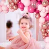 Decoração de festa rosa macaron balão guirlanda arco kit casamento aniversário decoração crianças bebê chuveiro látex ballon cadeia baloon 230920