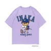 Inaka Men's T-shirts Inaka Power Brown Referee Bear Purple Baseball Ape Monkey Graphic Print Short Sleeve T Shirt Men Women Ip Shirt 26