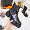 Lüks Tasarımcı Kadın Platformu Martens Şık çok yönlü gündelik ayak bileği botları Elastik Chelsea botları açık çöl botları sonbahar/kış boyutu 35-41