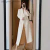 Women's Wool Blends 2023 Women's New Autumn Winter High End Liten pärlor Spliced ​​White Mid Length Korean Edition Midjeband Style Woolen Coat L230920