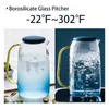 Water Bottles Glass Pitcher With Lid Lemonade Tea Borosilicate Carafe For And Cold Drinks Wine