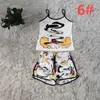 Women Two Piece Pants Sleeveless Outfits Casual Print Vest Top and Shorts Set Free Ship