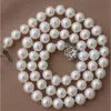 very pretty 10-11mm nature south sea white pearl necklace 18 inch230i