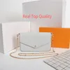 Bolso de diseño de lujo clásico Pochette Felicie Bolso Bolsos de cuero genuino TOTES de hombro Embrague Tote Impresión láser Messenger 2969