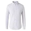 남성용 T 셔츠 플러스 사이즈 5xL M Korean Long Sleeve Striped Shirts 남성 의류 2023 간단한 슬림 맞춤 비즈니스 캐주얼 사무실 블라우스 Homme 230920