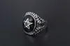 Band Rings New Pentagram Ring 316L Stainless Steel Titanium Men Ring Rock Pop Punk Fashion Jewelry Cluster Rings x0920