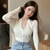 Women's Sweaters Knitted Sweater Solid Color Open Back Pullover Slim Fit Off Shoulder Ladies Cardigan Long Sleeve Tops Streetwear