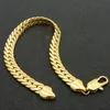 Bracelet de mode solide en or jaune 18 carats rempli de chevrons pour hommes, chaîne 213T