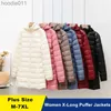 Women's Down Parkas Women's Long Puffer Jackets New Winter 90% White Duck Down Warm Hat Detachable Female Ultra Lightweight Packable Down Coats L230920